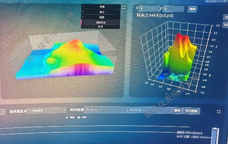 3D雷達料位計在介質(zhì)庫抓取料料位盤點案例3